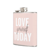 Positieve liefde vandaag uzelf - Pastel roze prijs Heupfles (Links)
