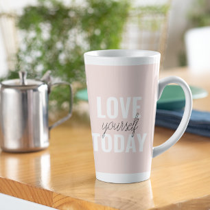 Positieve liefde vandaag uzelf - Pastel roze prijs Latte Mok