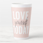 Positieve liefde vandaag uzelf - Pastel roze prijs Latte Mok (Voorkant)