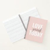Positieve liefde vandaag uzelf - Pastel roze prijs Notitieboek (Binnen)