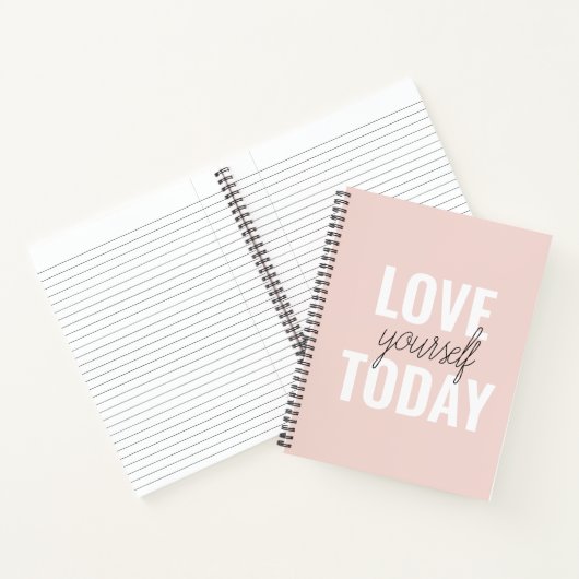 Positieve liefde vandaag uzelf - Pastel roze prijs Notitieboek (Binnen)