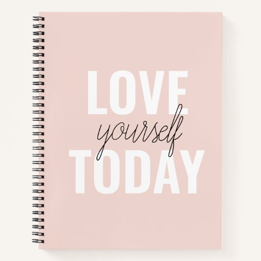 Positieve liefde vandaag uzelf - Pastel roze prijs Notitieboek (Voorkant)