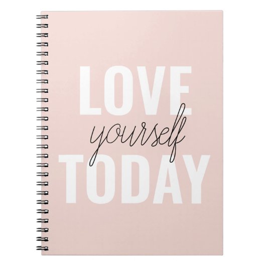 Positieve liefde vandaag uzelf - Pastel roze prijs Notitieboek (Voorkant)