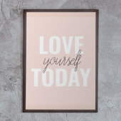 Positieve liefde vandaag uzelf - Pastel roze prijs Poster