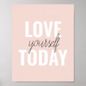 Positieve liefde vandaag uzelf - Pastel roze prijs Poster (Voorkant)
