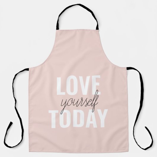 Positieve liefde vandaag uzelf - Pastel roze prijs Schort (Voorkant)