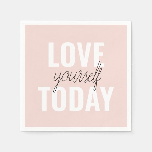 Positieve liefde vandaag uzelf - Pastel roze prijs Servet (Voorkant)