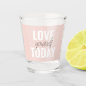Positieve liefde vandaag uzelf - Pastel roze prijs Shot Glas (Voorkant)