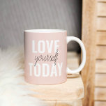 Positieve liefde vandaag uzelf - Pastel roze prijs Tweekleurige Koffiemok<br><div class="desc">Positieve liefde vandaag uzelf - Pastel roze prijsopgave</div>