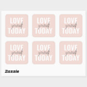 Positieve liefde vandaag uzelf - Pastel roze prijs Vierkante Sticker (Vel)