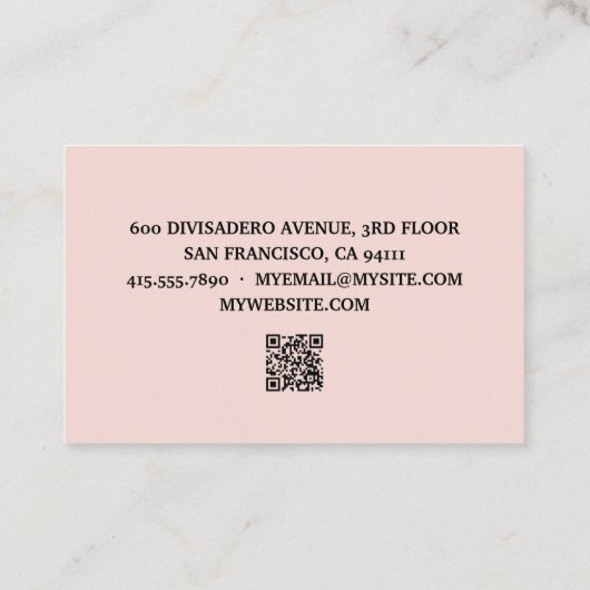 Positieve liefde vandaag uzelf - Pastel roze prijs Visitekaartje (Achterkant)