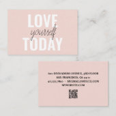 Positieve liefde vandaag uzelf - Pastel roze prijs Visitekaartje (Voorkant / Achterkant)