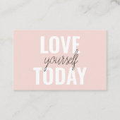 Positieve liefde vandaag uzelf - Pastel roze prijs Visitekaartje (Voorkant)