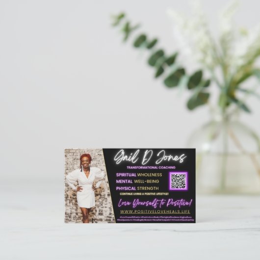 Positieve liefdesinstellingen Visitekaartje Standa (Staand voorkant)