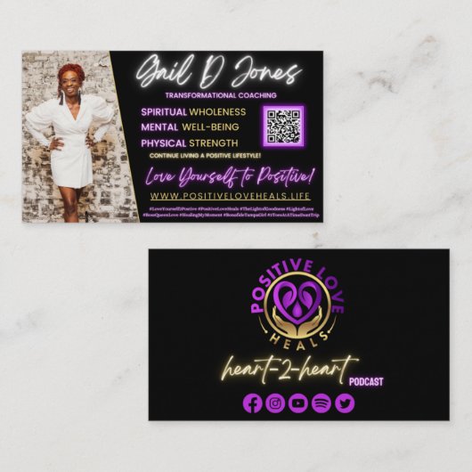 Positieve liefdesinstellingen Visitekaartje Standa (Voorkant / Achterkant)