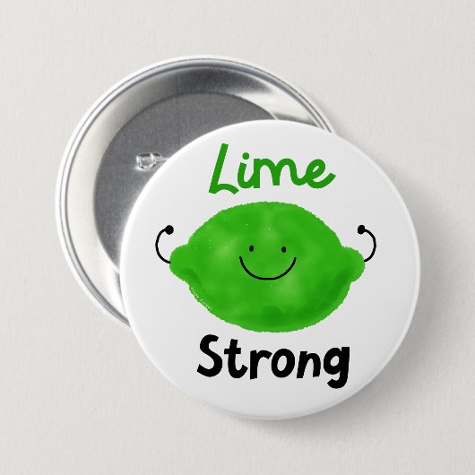 Positieve Limoen pun - Limoen sterk Ronde Button 7,6 Cm (Voorkant /achterkant)