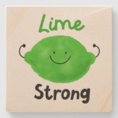 Positieve Limoen woordspeling - Limoen sterk Stenen Onderzetter (Voorkant)