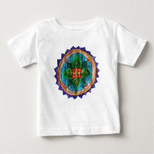 Positieve mandala Baby Fine Jersey T-shirt, wit