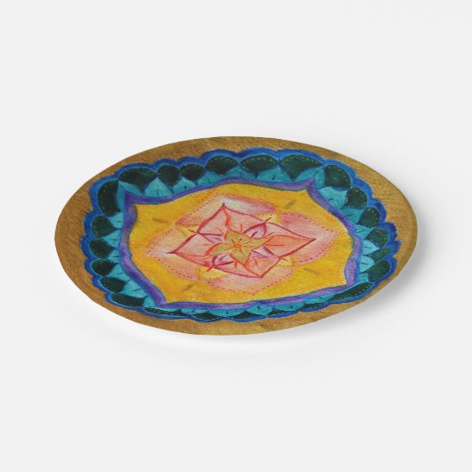 Positieve mandala Custom Paper Borden 7 in Papieren Bordje (Gekanteld)