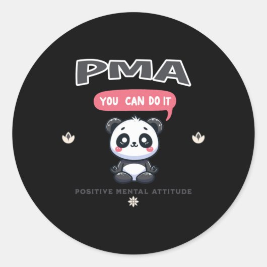 Positieve mentale houding Panda Sticker (Voorkant)