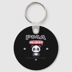 Positieve mentale houding Panda Sticker Sleutelhanger