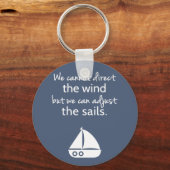 Positieve Mentaliteit Zeilboot Citaat Sleutelhanger (Voorkant)