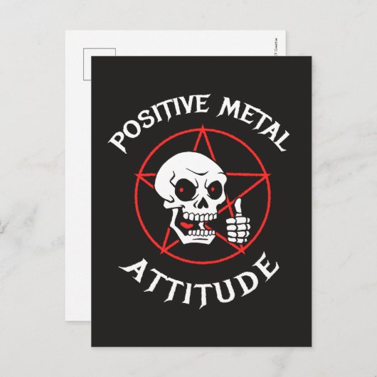 Positieve metaalhouding briefkaart (Voorkant / Achterkant)