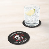 Positieve metaalhouding ronde kartonnen onderzetter (Insitu)