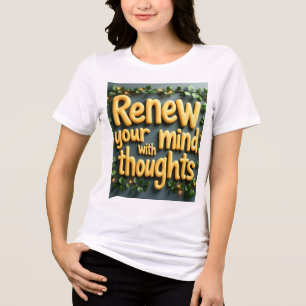 Positieve Mindset Quote Decor met Bladerachtige Li Tri-Blend Shirt