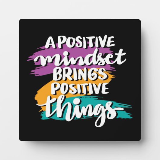 Positieve mindset Quote Desktop Plaque Fotoplaat (Voorkant)