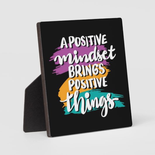 Positieve mindset Quote Desktop Plaque Fotoplaat (Voorkant)