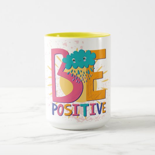 Positieve Mok met bloemen (Midden)