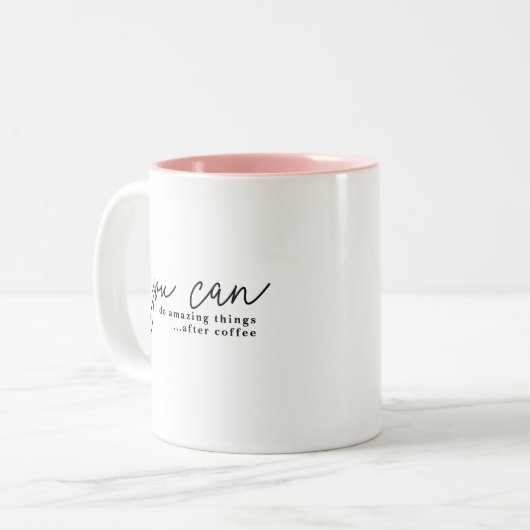 Positieve Motivatie aangepaste koffiedop Tweekleurige Koffiemok (Voorkant links)