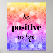 Positieve Motivatie bloemen Poster (Voorkant)