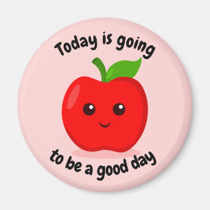 Positieve Motivatie Kawaii Apple Magneet