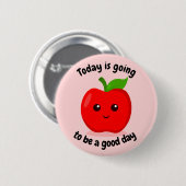 Positieve Motivatie Kawaii Apple Ronde Button 5,7 Cm (Voorkant /achterkant)