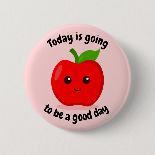 Positieve Motivatie Kawaii Apple Ronde Button 5,7 Cm