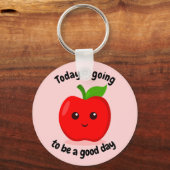 Positieve Motivatie Kawaii Apple Sleutelhanger (Voorkant)