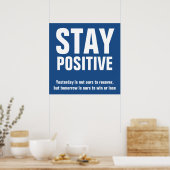 Positieve Motivatie offertes blauw Poster (Keuken)