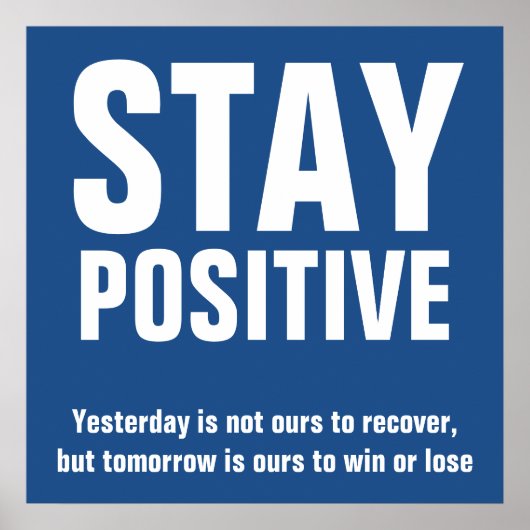 Positieve Motivatie offertes blauw Poster (Voorkant)
