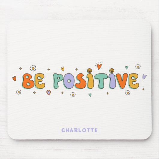 Positieve Motivatie Retro Typografie-naam Muismat (Voorkant)