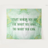 Positieve Motivatie Start Waar je bent | Wandkleed (Voorkant (horizontaal))