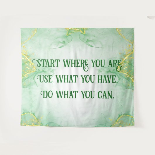 Positieve Motivatie Start Waar je bent | Wandkleed (Voorkant (horizontaal))