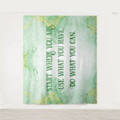 Positieve Motivatie Start Waar je bent | Wandkleed (Voorkant)