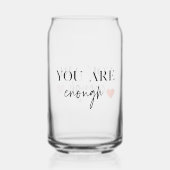 Positieve motivatie u bent genoeg Citaat Blikvorm Glas (Achterkant)