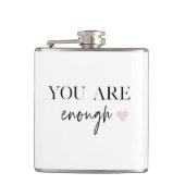 Positieve motivatie u bent genoeg Citaat Heupfles (Voorkant)