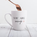 Positieve motivatie u bent genoeg Citaat Latte Mok<br><div class="desc">Op zoek naar een dagelijkse herinnering dat je genoeg bent? Je hoeft niet verder te kijken! Introductie van onze "You Are Enough" citaatproducten, ontworpen om positieve motivatie te bieden en uw geesten op te tillen wanneer u het nodig hebt. Met deze inspirerende producten kunt u de bekrachtigende boodschap van zelfacceptatie...</div>