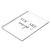 Positieve motivatie u bent genoeg Citaat Notitieboek (Linkerzijde)