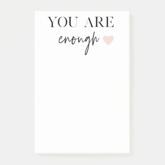 Positieve motivatie u bent genoeg Citaat Post-it® Notes (Voorkant)