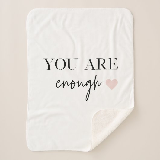 Positieve motivatie u bent genoeg Citaat Sherpa Deken (Voorkant)